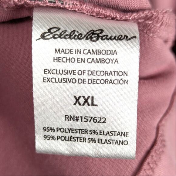 Eddie Bauer Women’s XXL Sleepwear V-Neck Short Sleeve Top Mauve Pink Stretch - Picture 3 of 4